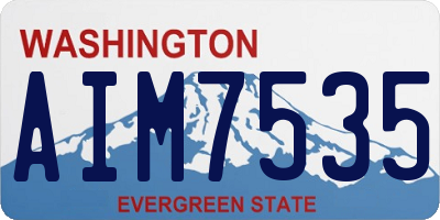 WA license plate AIM7535
