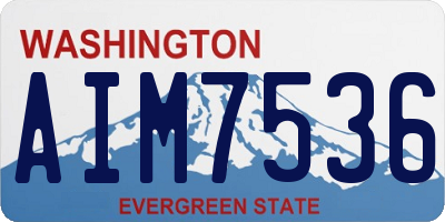 WA license plate AIM7536