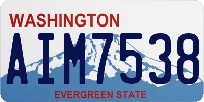 WA license plate AIM7538