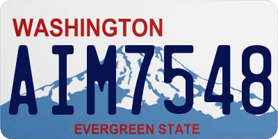 WA license plate AIM7548