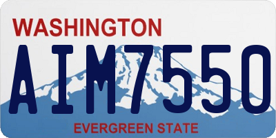 WA license plate AIM7550