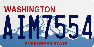 WA license plate AIM7554