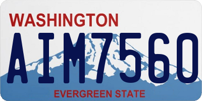 WA license plate AIM7560