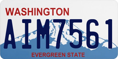 WA license plate AIM7561