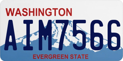 WA license plate AIM7566