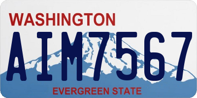 WA license plate AIM7567