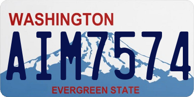 WA license plate AIM7574