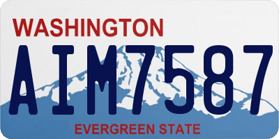 WA license plate AIM7587