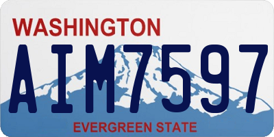 WA license plate AIM7597