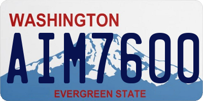 WA license plate AIM7600