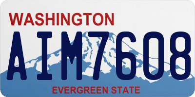 WA license plate AIM7608