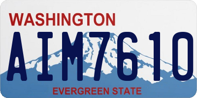 WA license plate AIM7610