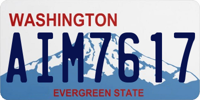 WA license plate AIM7617