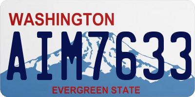 WA license plate AIM7633