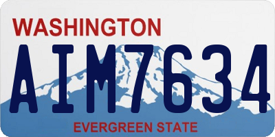WA license plate AIM7634
