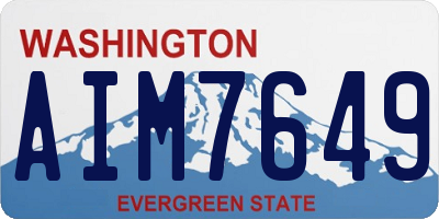 WA license plate AIM7649