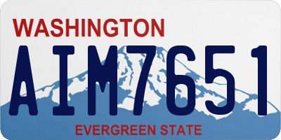 WA license plate AIM7651