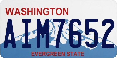 WA license plate AIM7652