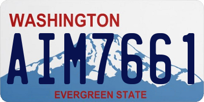 WA license plate AIM7661