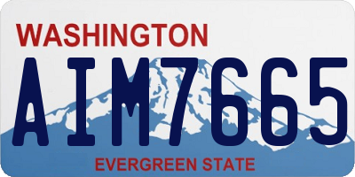 WA license plate AIM7665