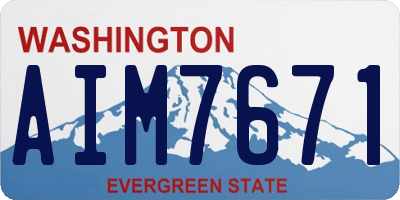 WA license plate AIM7671