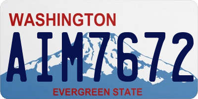 WA license plate AIM7672