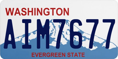 WA license plate AIM7677