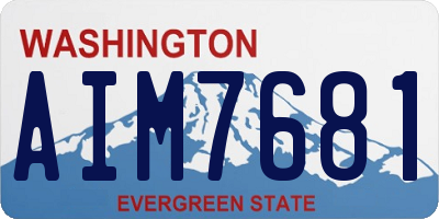 WA license plate AIM7681