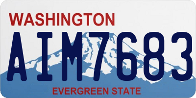 WA license plate AIM7683