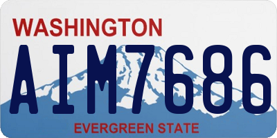 WA license plate AIM7686