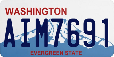 WA license plate AIM7691