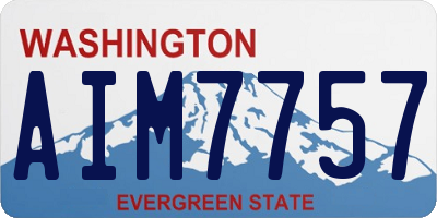 WA license plate AIM7757