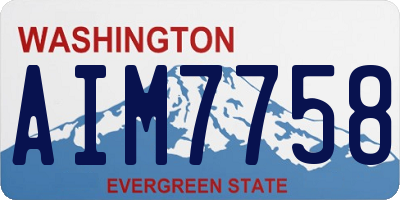 WA license plate AIM7758