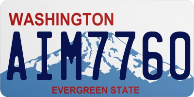 WA license plate AIM7760