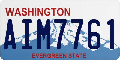 WA license plate AIM7761