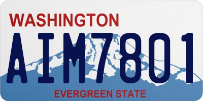 WA license plate AIM7801