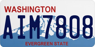 WA license plate AIM7808