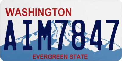 WA license plate AIM7847