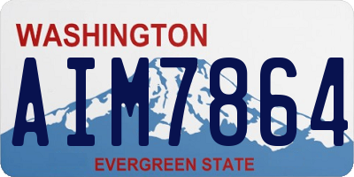 WA license plate AIM7864