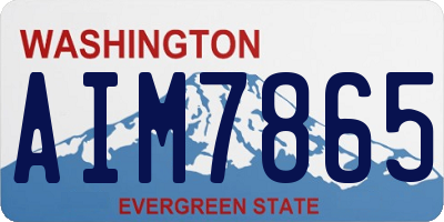 WA license plate AIM7865
