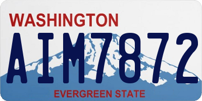 WA license plate AIM7872