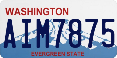 WA license plate AIM7875