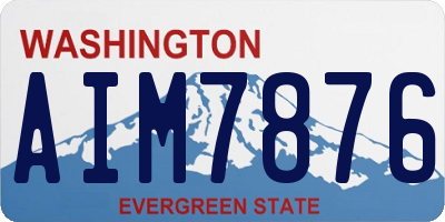 WA license plate AIM7876