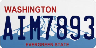 WA license plate AIM7893