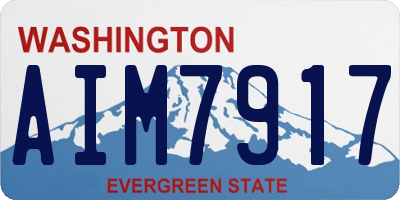 WA license plate AIM7917