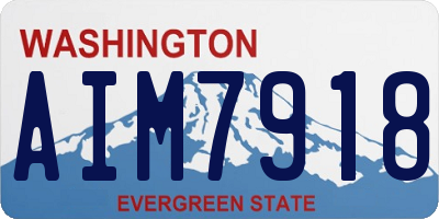 WA license plate AIM7918