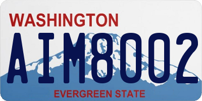 WA license plate AIM8002