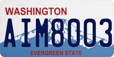 WA license plate AIM8003