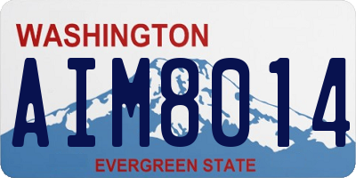 WA license plate AIM8014
