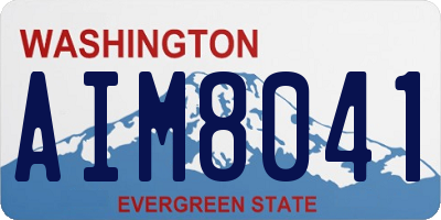 WA license plate AIM8041